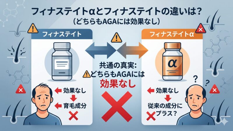 フィナステイトαとフィナステイトの違いは？どちらもAGAには効果なし